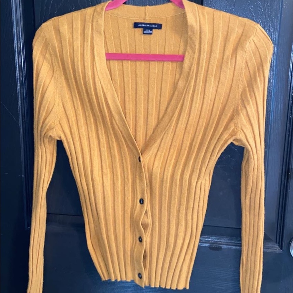 Mustard color cardigan!